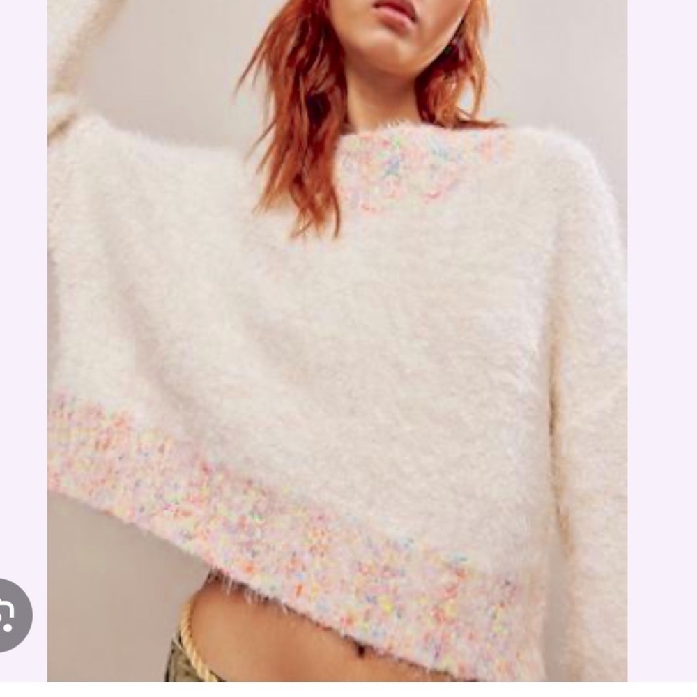 NWT Free People Stardust Pullover Gardenia